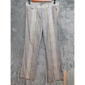 Laundry By Shelli Segal Pants Womens 12 Gray Flared Animal Print Twill
